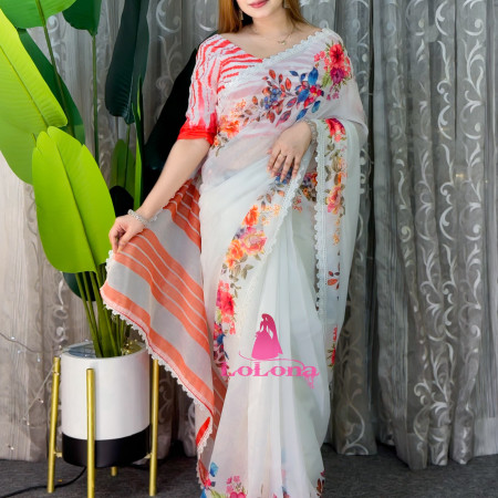 Flowral dizital print saree  TS-5006