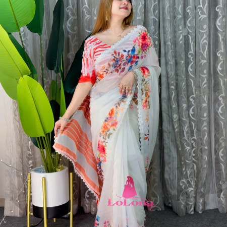 Flowral dizital print saree  TS-5006