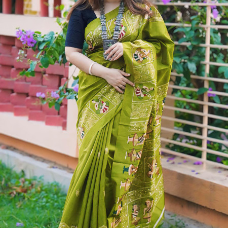 Semi Moslin Silk saree  TS-5019 (jolpai putul)