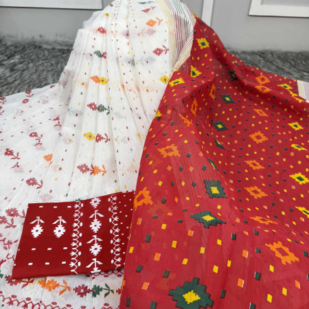 Halfsilk Saree With  Blouse BS-8004