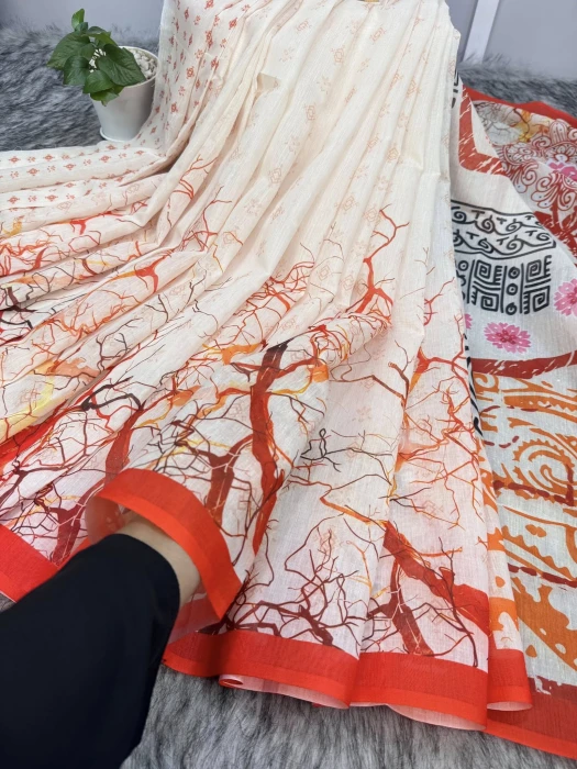 Semi Moslin Silk saree  TS-5020