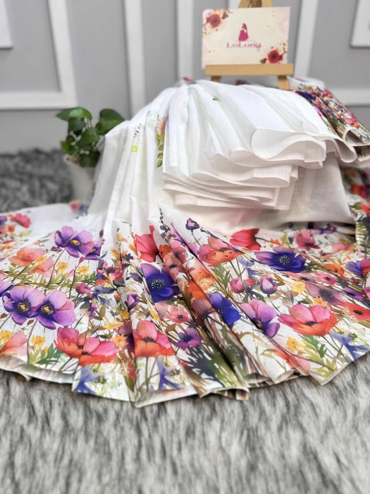Semi Moslin Silk saree  TS-7015