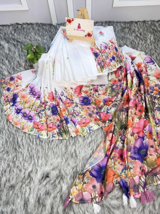 Semi Moslin Silk saree  TS-7015