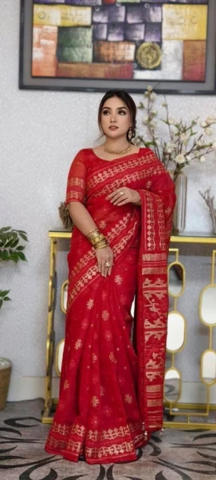Halfsilk  Saree With  Blouse BS-8051