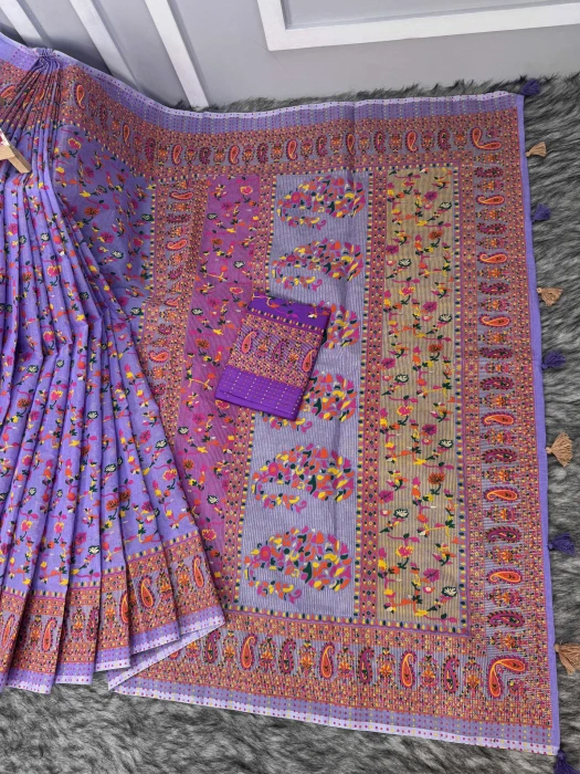 Halfsilk Saree With  Blouse 4301