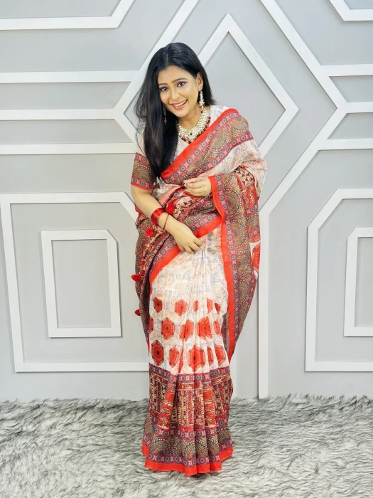 Semi Moslin Silk saree  TS-5035