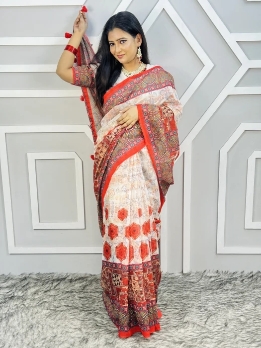 Semi Moslin Silk saree  TS-5035