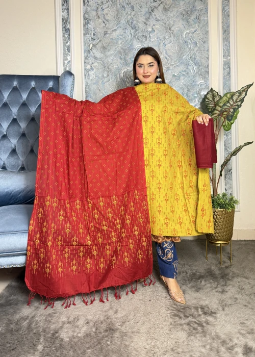 প্রিমিয়াম স্লাব কটন থ্রিপিস code-2406