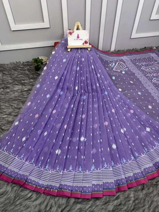 হাফসিল্ক এম্বোস প্রিন্ট শাড়ি RS-4022