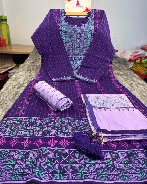Cotton Ready Three Pcs Code-1001