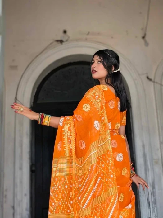 Halfsilk  Saree With  Blouse BS-8011