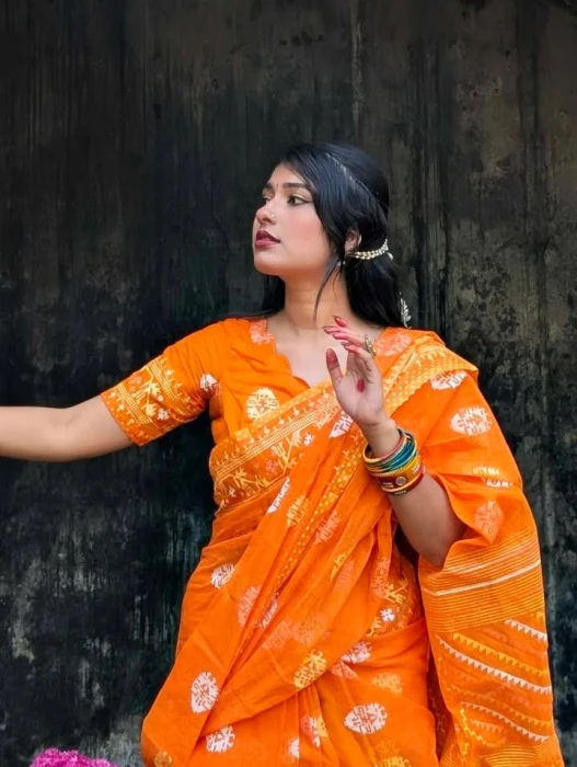 Halfsilk  Saree With  Blouse BS-8011