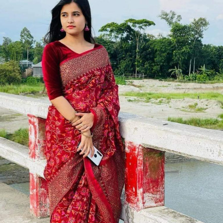 Halfsilk Sharee with Blouse = HS-4318