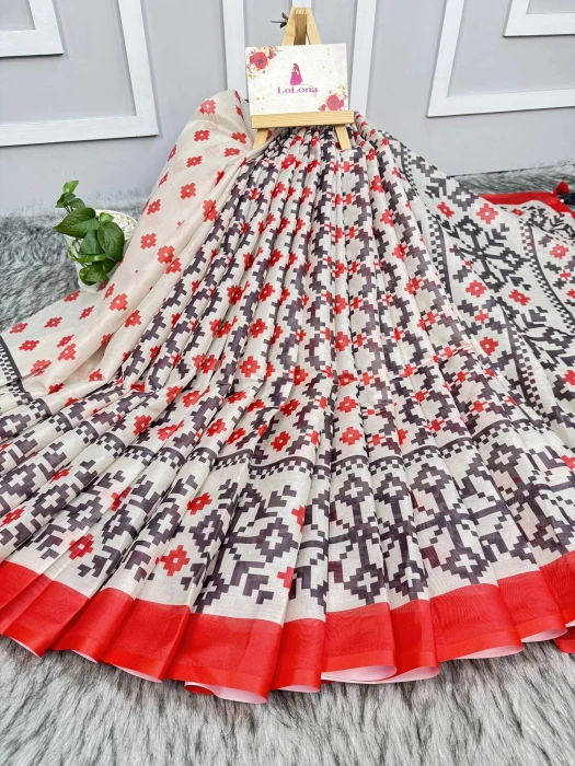 সেমি অর্গাঞ্জা সিল্ক শাড়ি TS-7221