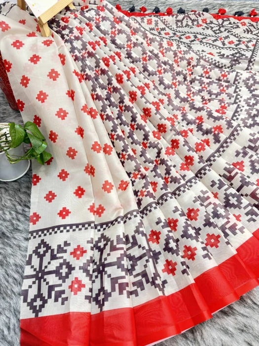 সেমি অর্গাঞ্জা সিল্ক শাড়ি TS-7221