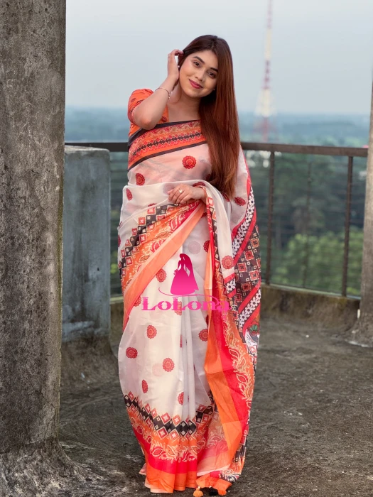 সেমি অর্গাঞ্জা সিল্ক শাড়ি TS-7219