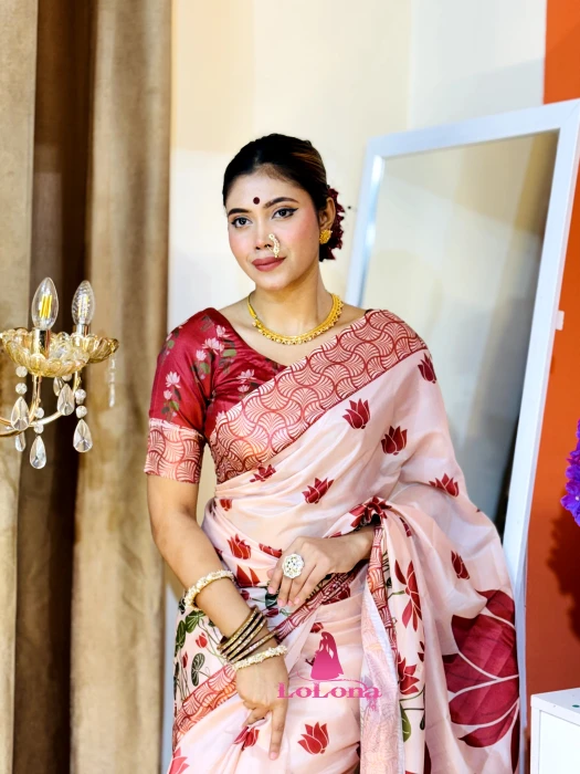 বেনারসি কাতান পাড় শাড়ি TS-7212