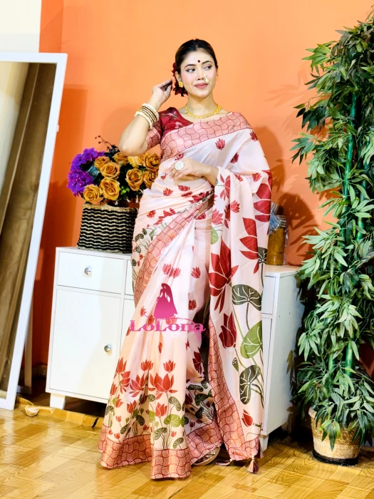 বেনারসি কাতান পাড় শাড়ি TS-7212