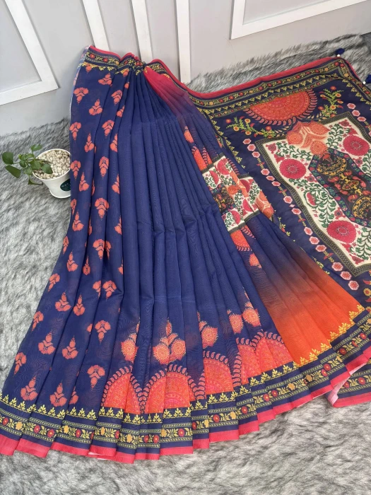 Semi Moslin Silk saree  TS-5056