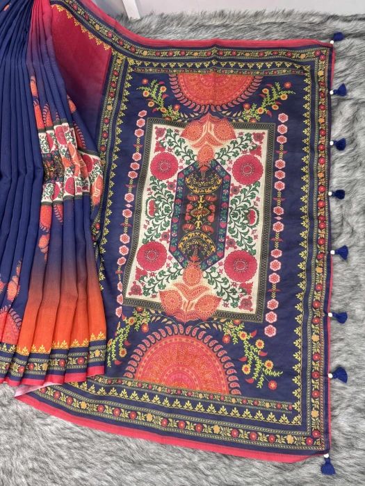 Semi Moslin Silk saree  TS-5056