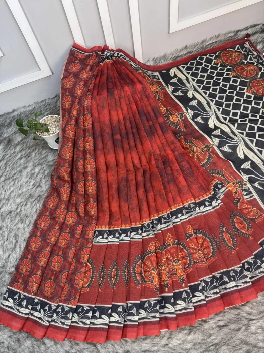 Semi Moslin Silk saree  TS-5057