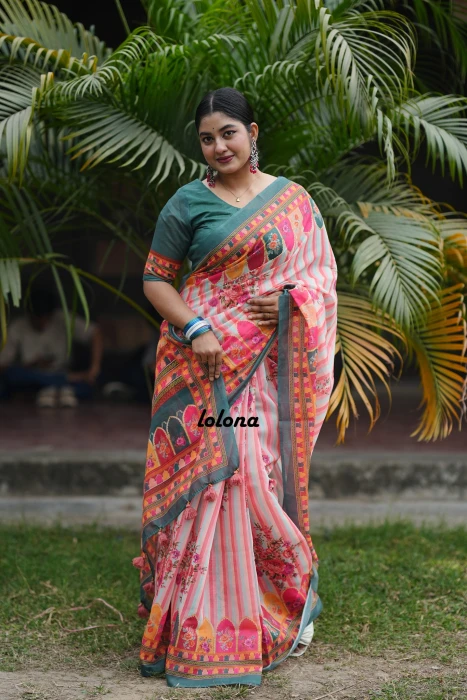 Semi Moslin Silk saree  TS-5047