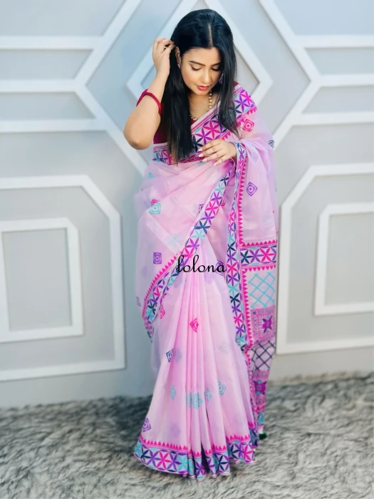 সেমি অর্গাঞ্জা সিল্ক শাড়ি TS-7225