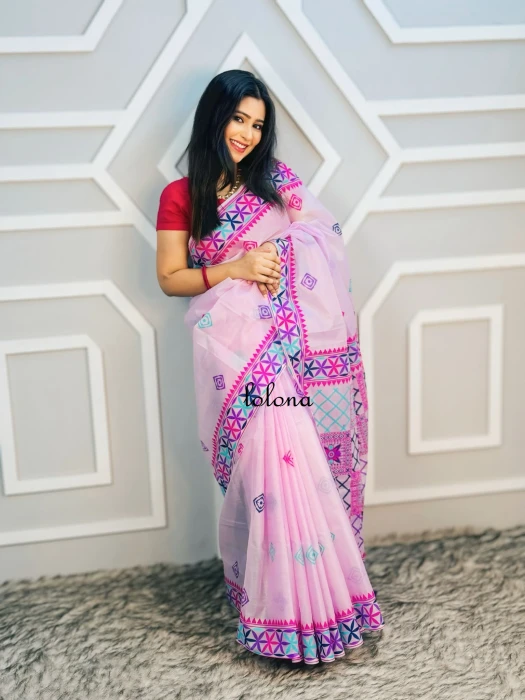 সেমি অর্গাঞ্জা সিল্ক শাড়ি TS-7225