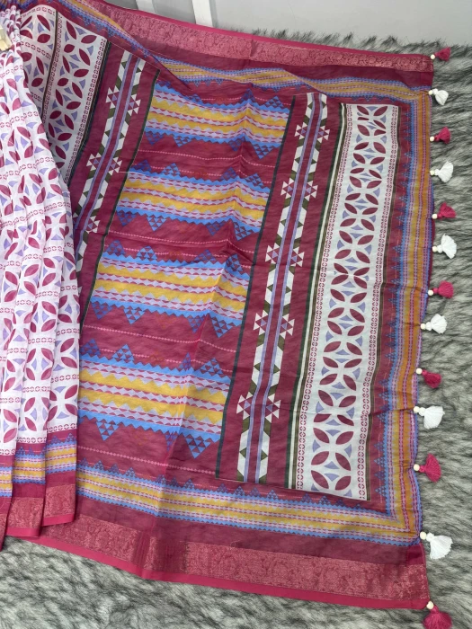 সেমি অর্গাঞ্জা কাতান পাড় সিল্ক শাড়ি TS-7226