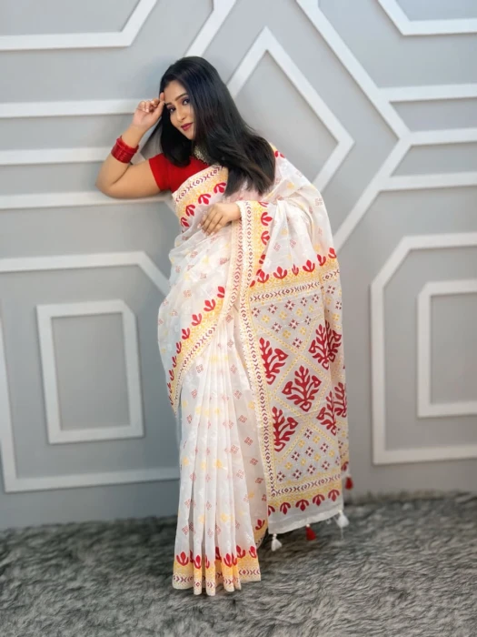 Halfsilk  Saree With  Blouse BS-8077