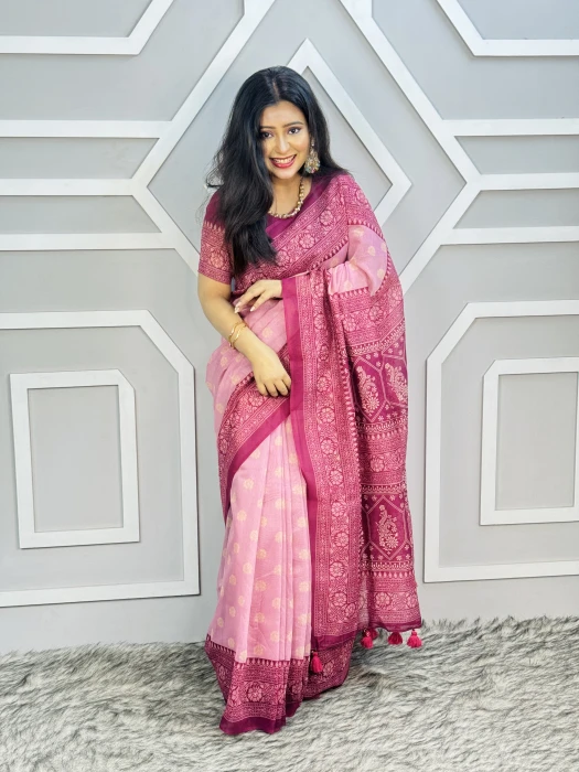 Semi Moslin Silk saree  TS-6060