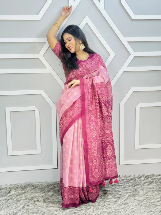 Semi Moslin Silk saree  TS-6060