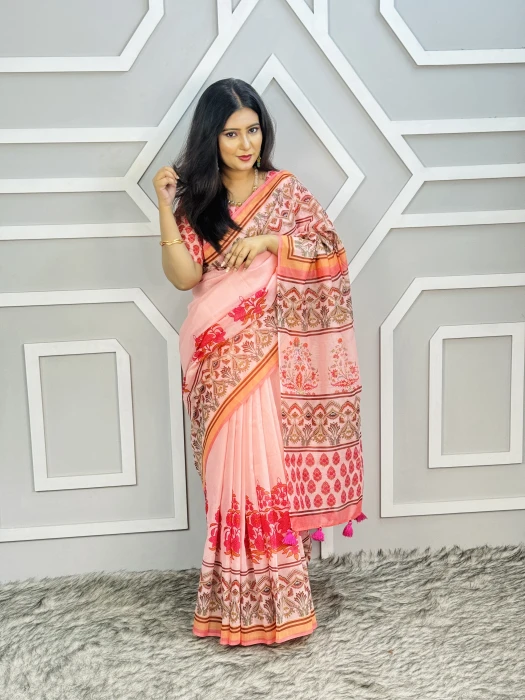 Semi Moslin Silk saree  TS-6061