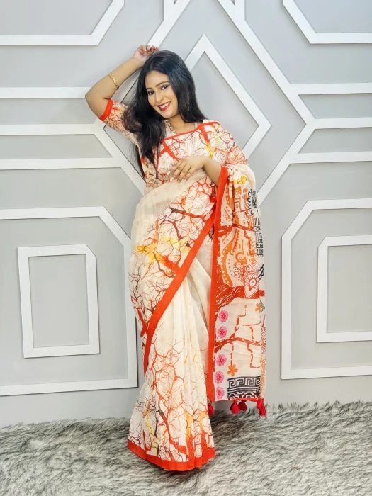 Semi Moslin Silk saree  TS-6020