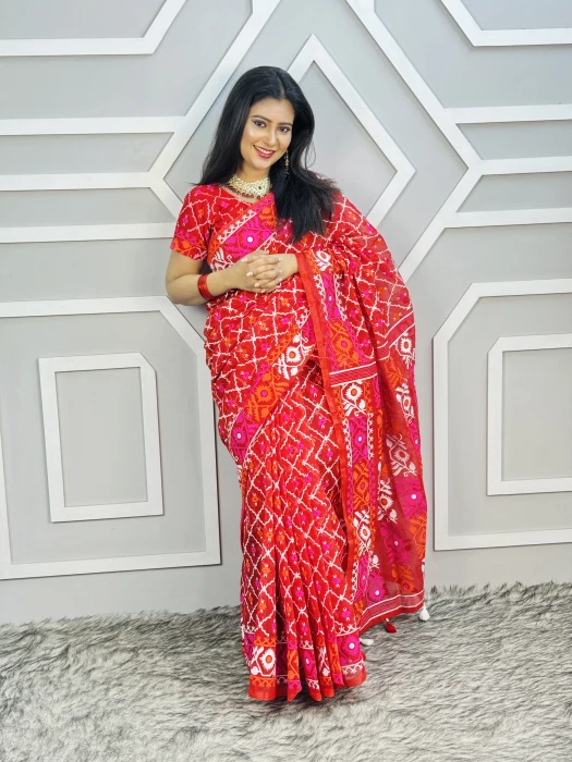 Halfsilk  Saree With  Blouse BS-8076