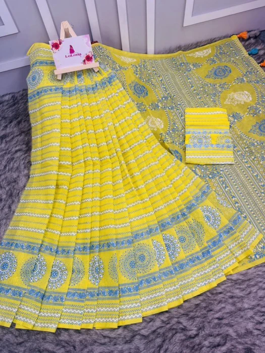 Halfsilk  Saree With  Blouse BS-8054