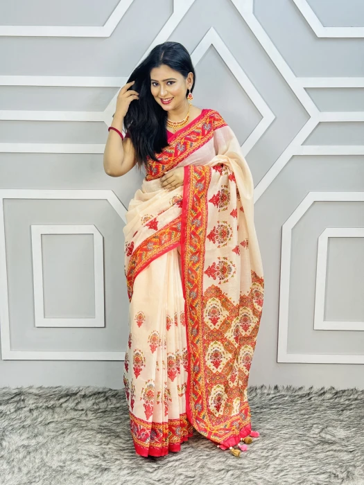 Semi Moslin Silk saree  TS-5063