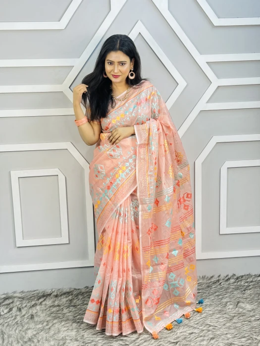 সেমি অর্গাঞ্জা সিল্ক শাড়ি TS-7230