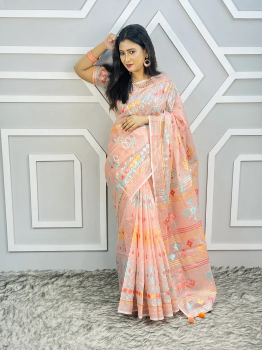 সেমি অর্গাঞ্জা সিল্ক শাড়ি TS-7230