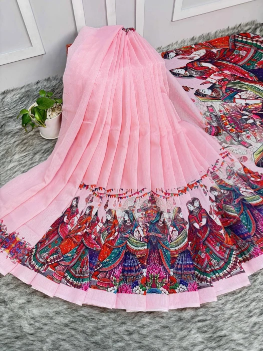 Semi Moslin Silk saree  TS-5069