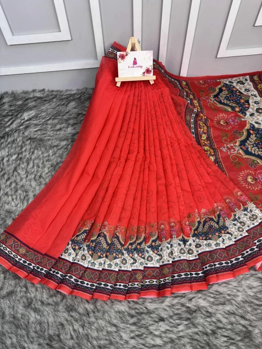 Semi Moslin Silk saree  TS-5074