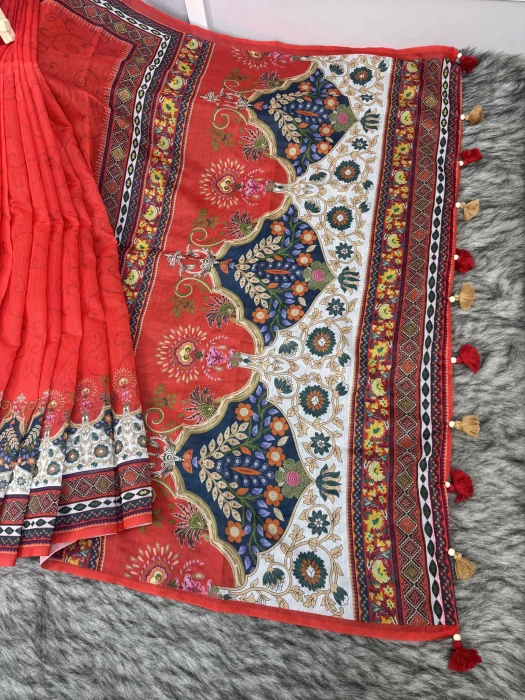 Semi Moslin Silk saree  TS-5074