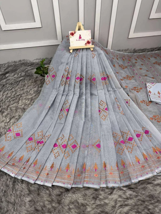 Halfsilk  Saree With  Blouse BS-8091