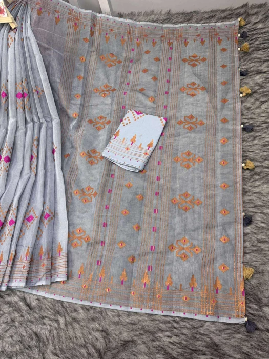 Halfsilk  Saree With  Blouse BS-8091