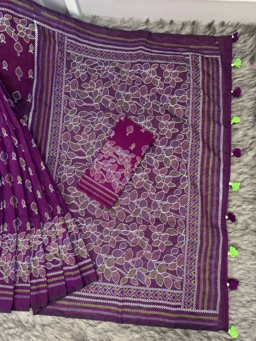 Halfsilk  Saree With  Blouse BS-8101