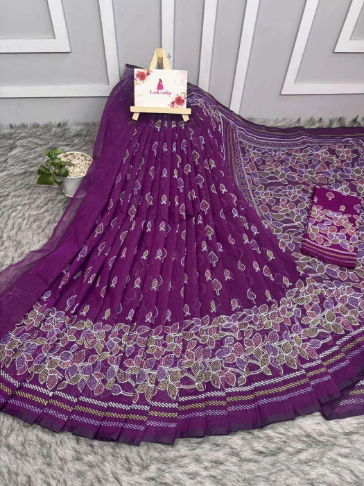Halfsilk  Saree With  Blouse BS-8101