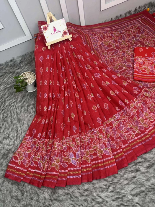 Halfsilk  Saree With  Blouse BS-8103