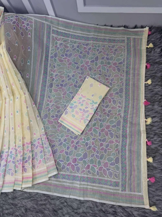 Halfsilk  Saree With  Blouse BS-8106