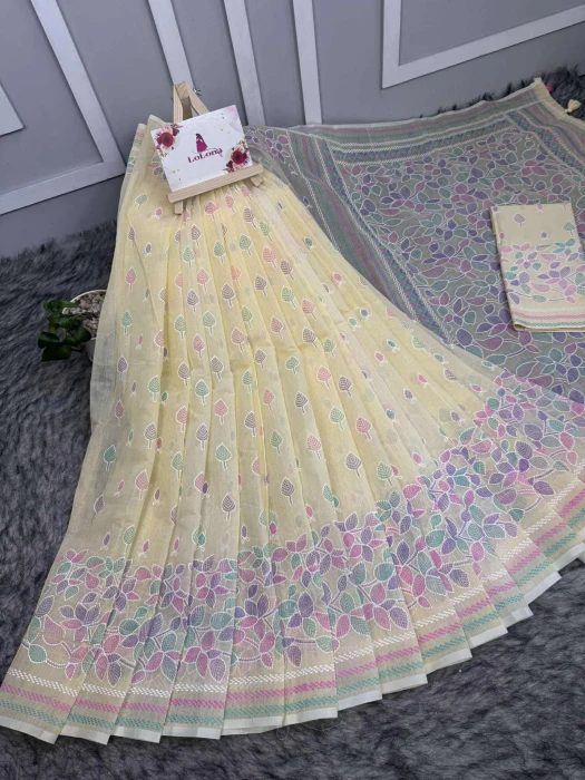 Halfsilk  Saree With  Blouse BS-8106