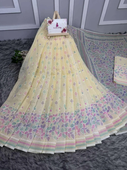 Halfsilk  Saree With  Blouse BS-8106